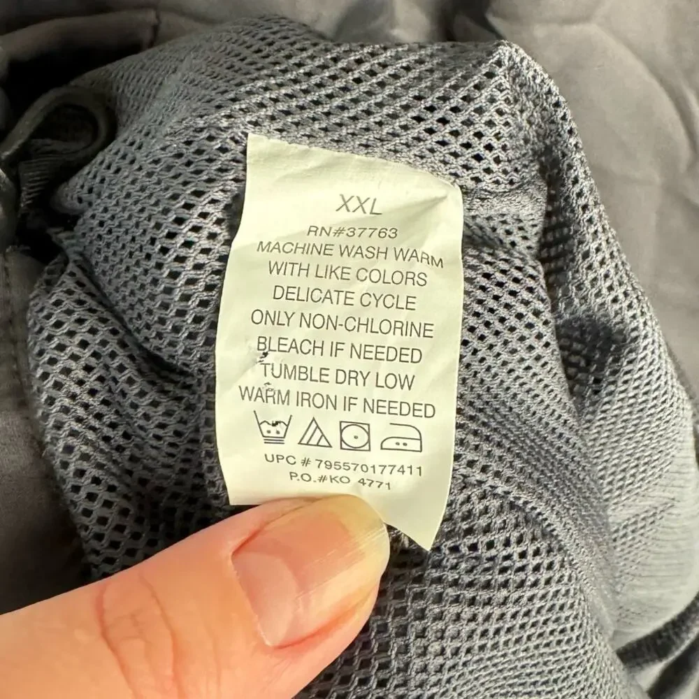 NWT Grand Slam Gray Golf Water Resistant Mesh‎ Lined Windbeaker Jacket Sz XXL